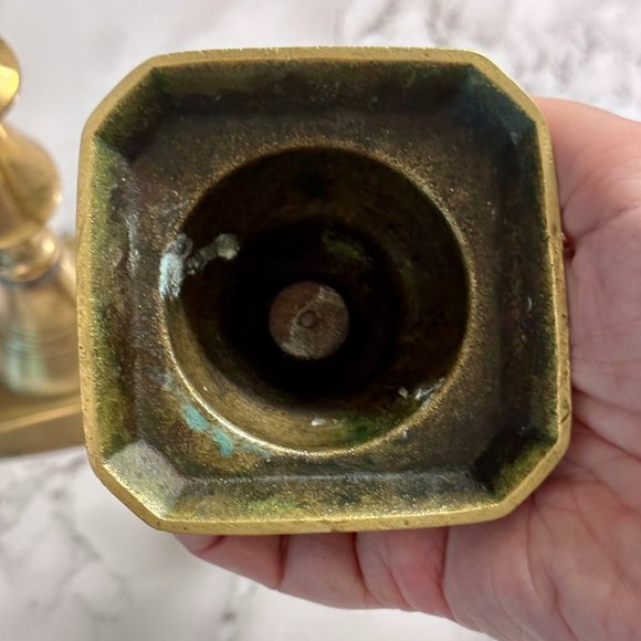 19th Century Brass Candlesticks - Picture 15 of 15